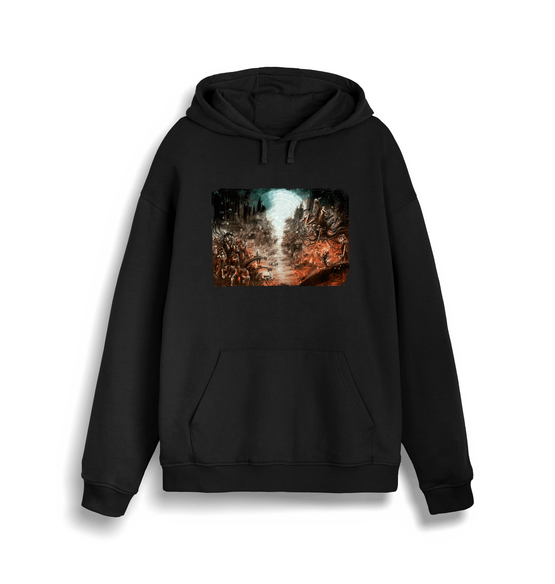 Black Printed Sweater Front