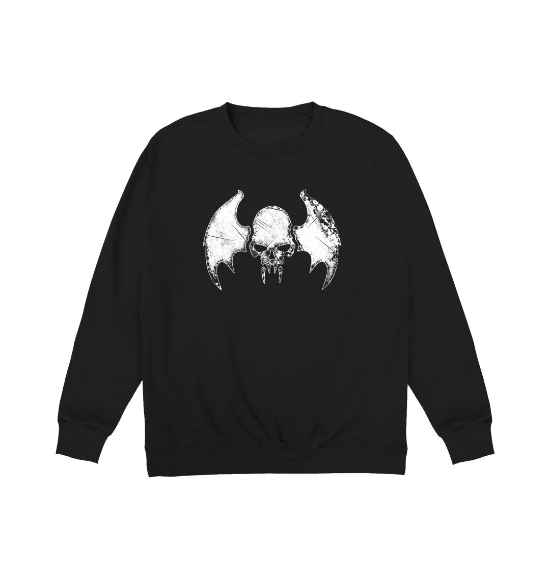Deep Black Printed Sweater Front