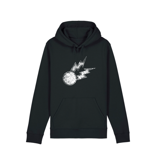 Black Printed Hoody Front