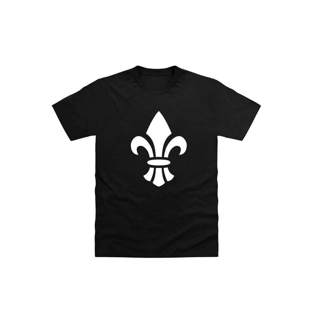 Black Printed Kids T-Shirt Front