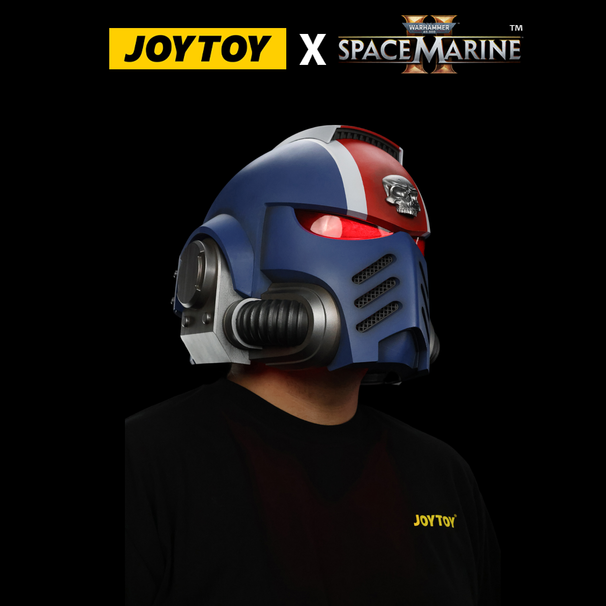 JoyToy Warhammer 40,000: Space Marine 2 Lieutenant Titus’ Mk X Helmet With Stand (1:1 Scale)