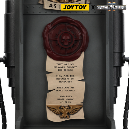 JoyToy Warhammer 40,000: Space Marine 2 Lieutenant Titus’ Mk X Helmet With Stand (1:1 Scale)