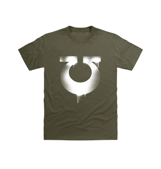 Military Green Ultramarines Graffiti Insignia T Shirt