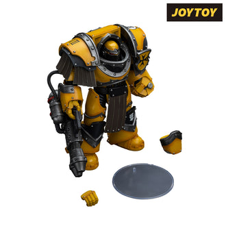 JoyToy Warhammer The Horus Heresy Action Figure - Imperial Fists, Legion Cataphractii Terminator with Heavy Flamer (1/18 Scale) Preorder